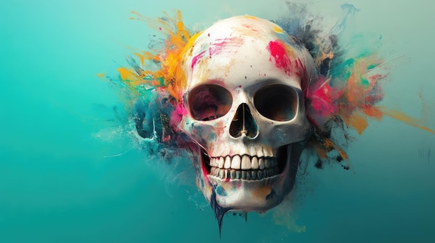 Photo elegant artistic skull with ornamental details