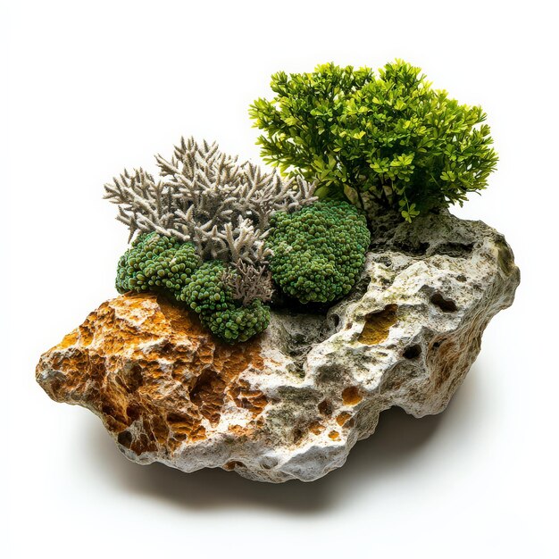 Photo an elegant assortment of aquarium decorations showcasing vibrant textures