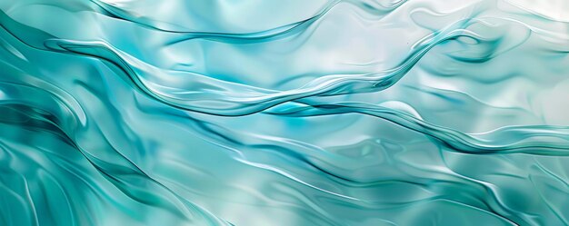 An elegant background featuring a transparent glass surface with a gradient from turquoise blue to