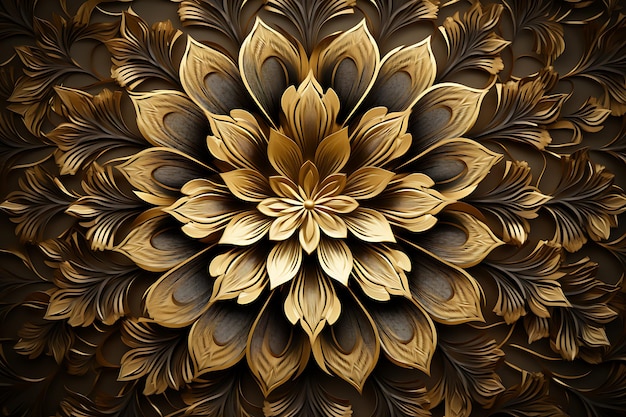 Elegant background with a decorative gold and black mandala design