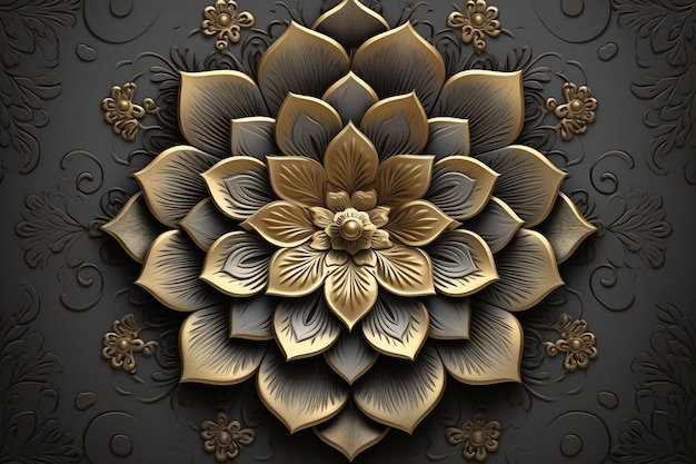 Elegant background with a decorative gold mandala design