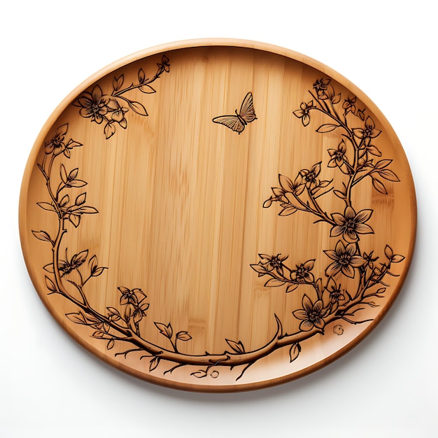 Elegant Bamboo Fiber Sushi Plate Oval Shape With a Subtle Engraved R creative concept idea design