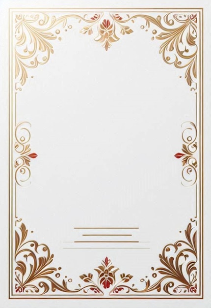 Elegant Baroque Frame on White Background