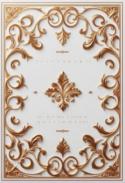 Elegant Baroque Frame on White Background