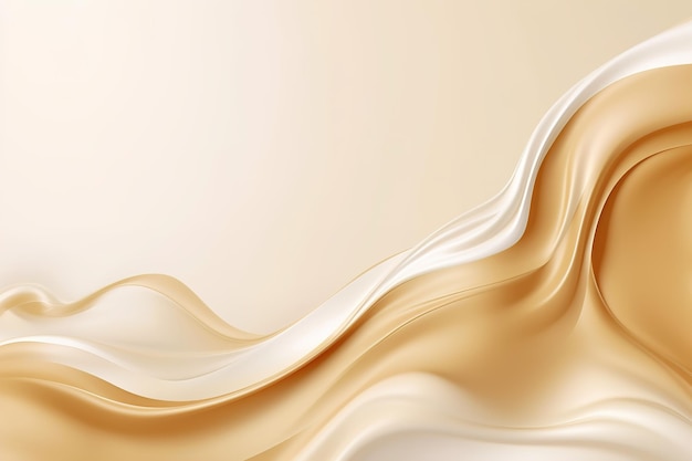 Elegant beige backdrop with luxurious golden cream liquid edge perfect for sophisticated branding premium advertising or as a chic and stylish background for various design projects Generative AI