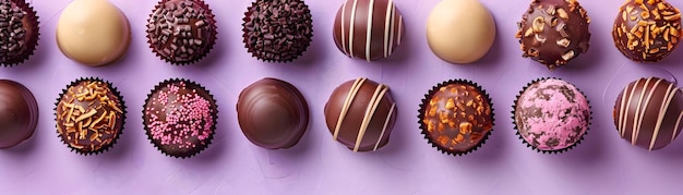 Elegant Belgian Chocolate Truffles Arranged on a Colorful Background