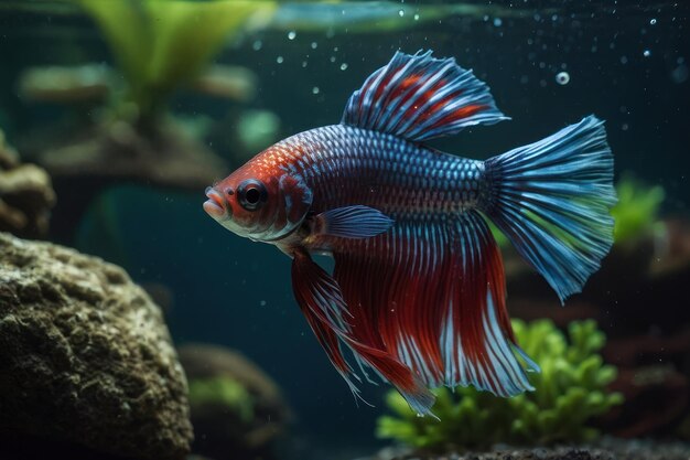 Elegant Betta Fish in Aquarium