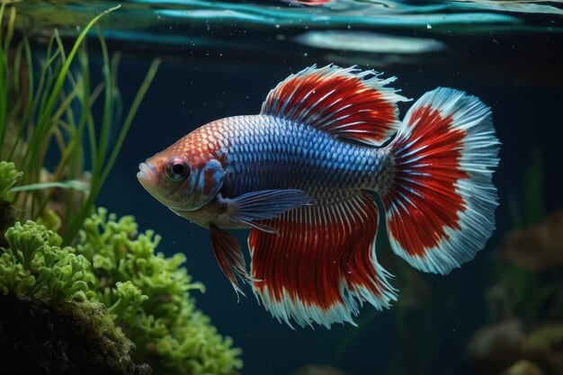 Elegant Betta Fish in Aquarium