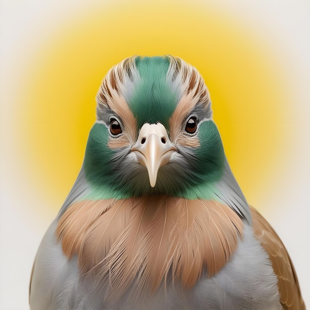 Elegant Bird Face with a Bright Background