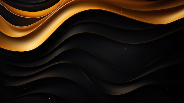 Elegant black christmas banner with golden snowflakes Generative Ai