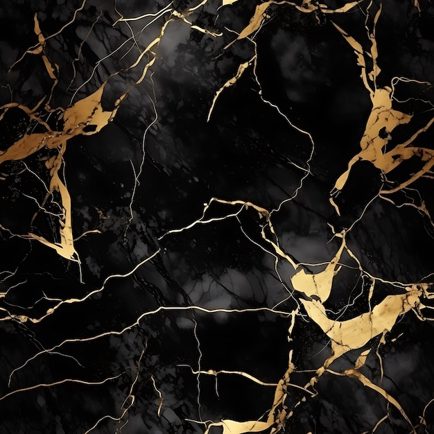 Elegant black and gold marble effect background with gold glitter