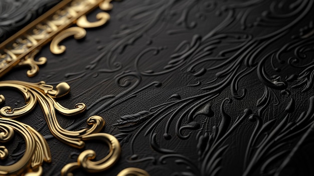 Photo elegant black and gold wedding invitation design close up wallpaper