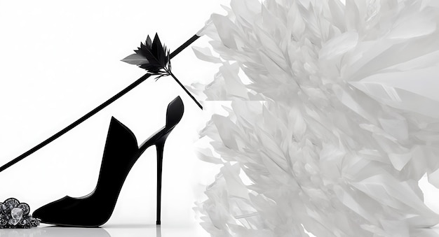 Elegant black high heels stiletto for women