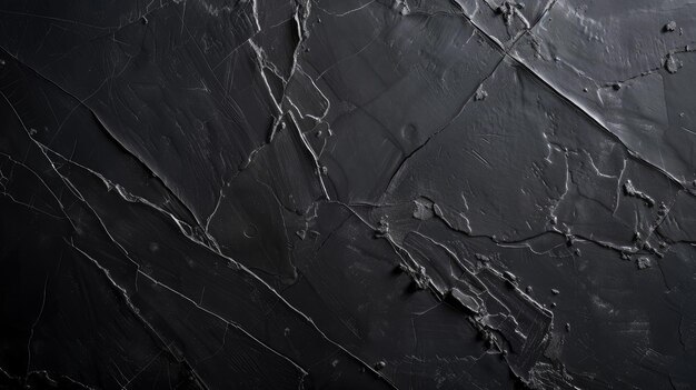 Photo elegant black marble texture with subtle veins