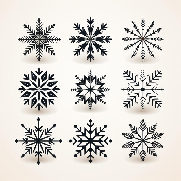 Photo elegant black snowflake vector art for new year celebrations