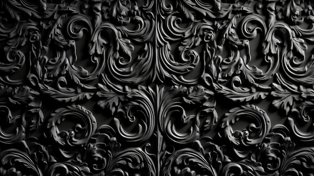 Elegant Black Stucco Pattern Backdrop AI Generation