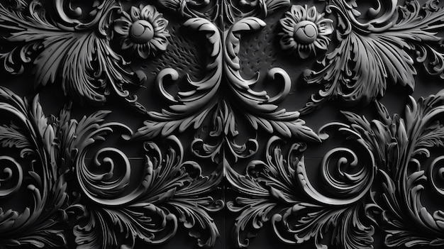 Elegant Black Stucco Pattern Backdrop AI Generation