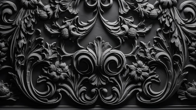 Elegant Black Stucco Pattern Backdrop AI Generation