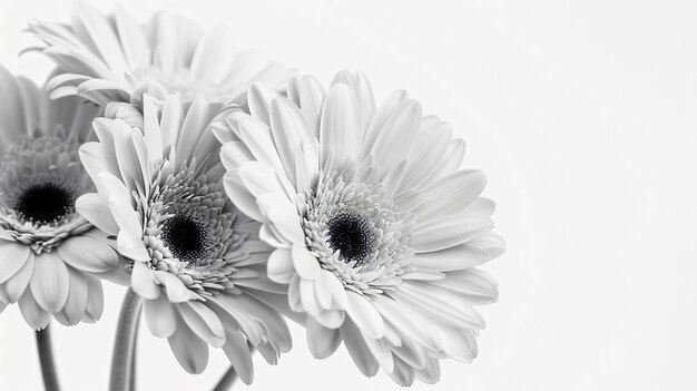 Photo elegant black and white monochrome gerbera flower