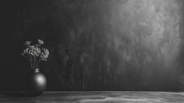 Elegant Black White Still Life Vase Dried Flowers Home Decor Inspiration