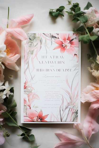 Elegant Blooms Floral Wedding Invitation Suite