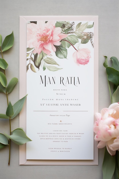 Elegant Blooms Floral Wedding Invitation Suite