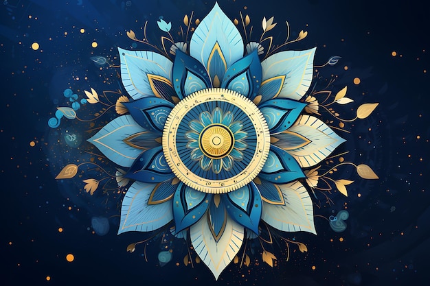 Elegant blue mandala background design