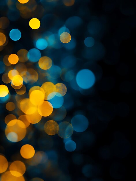 Elegant Bokeh Lights in Yellow and Blue