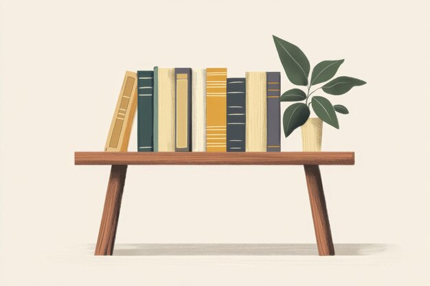 Photo elegant bookstand with selected books