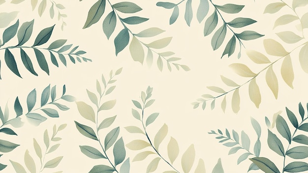 Photo elegant botanical leaves pattern on a light background