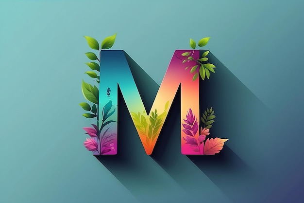 Elegant Branding Natural Gradient Style Letter M Logo Design Template