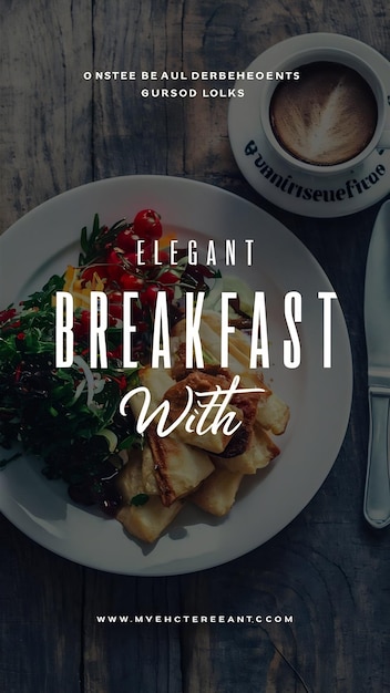 Photo elegant breakfast with template