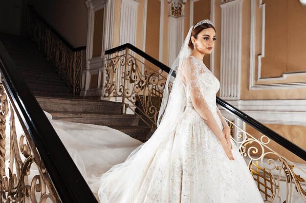 Elegant bride in a wedding dress