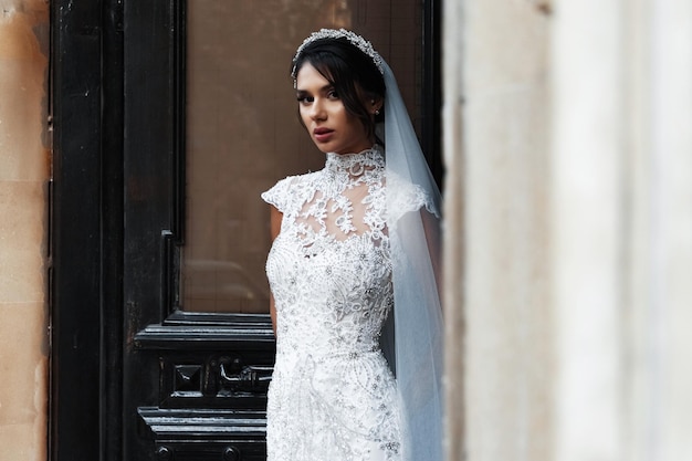 Elegant bride in a wedding dress