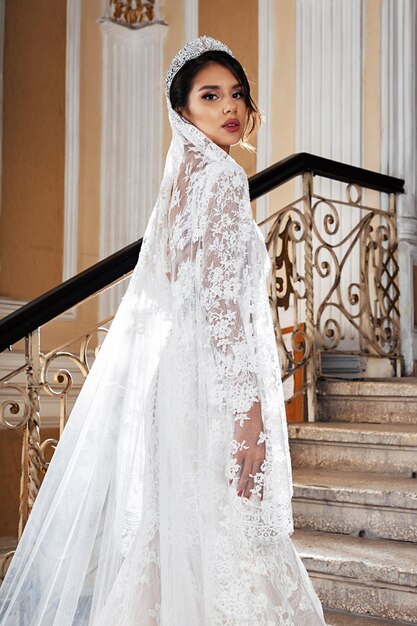 Elegant bride in a wedding dress