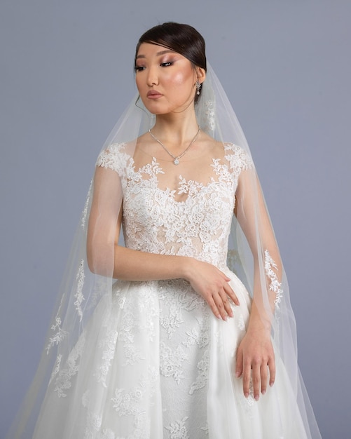 Elegant bride in a wedding dress