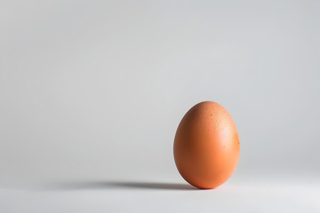 Photo elegant brown chicken egg on plain white background