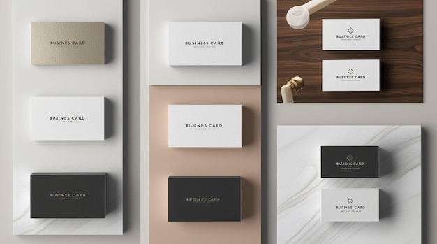 Photo elegant business card mockup set for professional branding