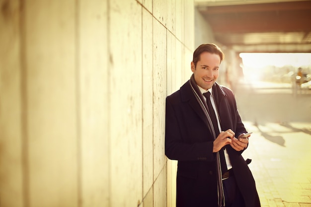 Elegant businessman smiling