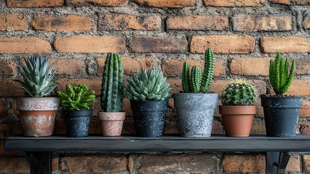 An elegant cafe interior showcases beautifully curated collection of cactus and succulents displayed