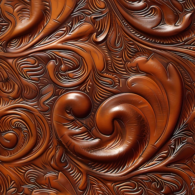 Elegant carved wood texture in rich brown swirling organic patterns luxurious decorative background