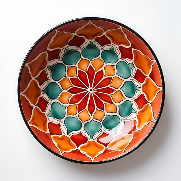 Elegant Ceramic Tapas Plate Glazed Material Colorful Patterns Hexago creative concept idea design