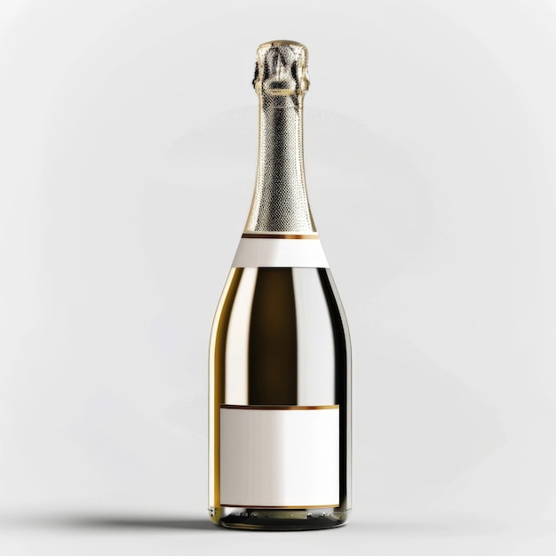 Photo elegant champagne bottle with blank label