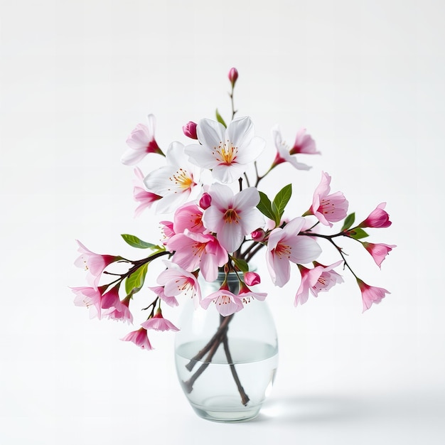 Photo elegant cherry blossom flower vase