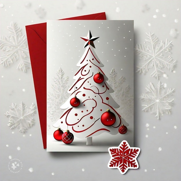 Photo elegant christmas card design