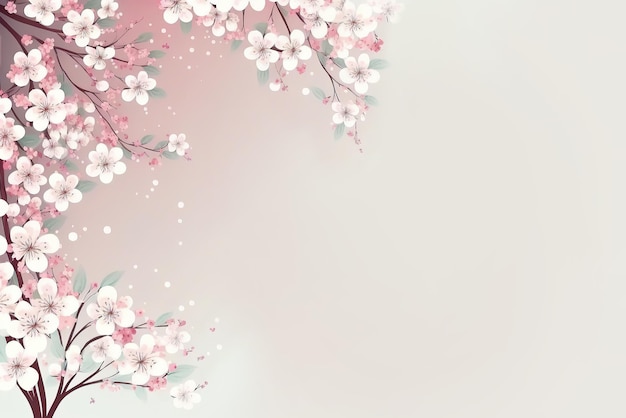 Elegant clean Space with a Touch of Pink Cherry Blossom Perfect for Text or Copywriting Placeholder