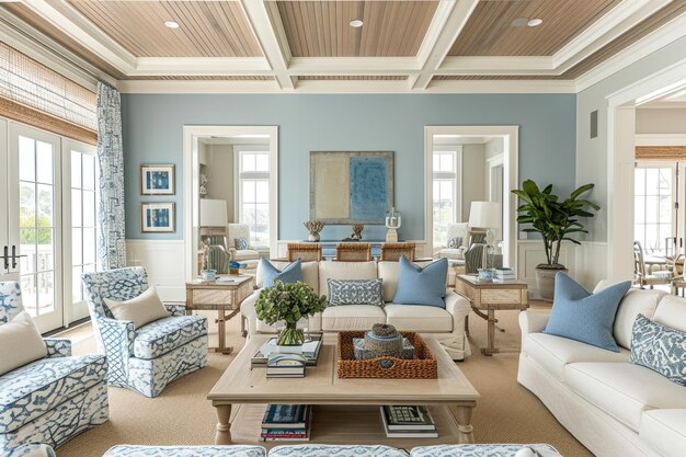 Elegant Coastal Living Room Design