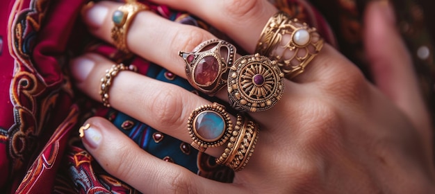 Elegant Collection of Handcrafted Rings with Unique Designs and Gemstones for Fashion Accessories