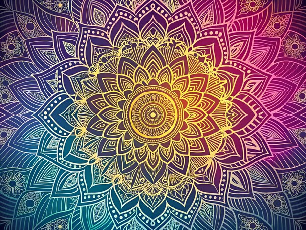 Elegant Colorful Mandala Background with Intricate Patterns