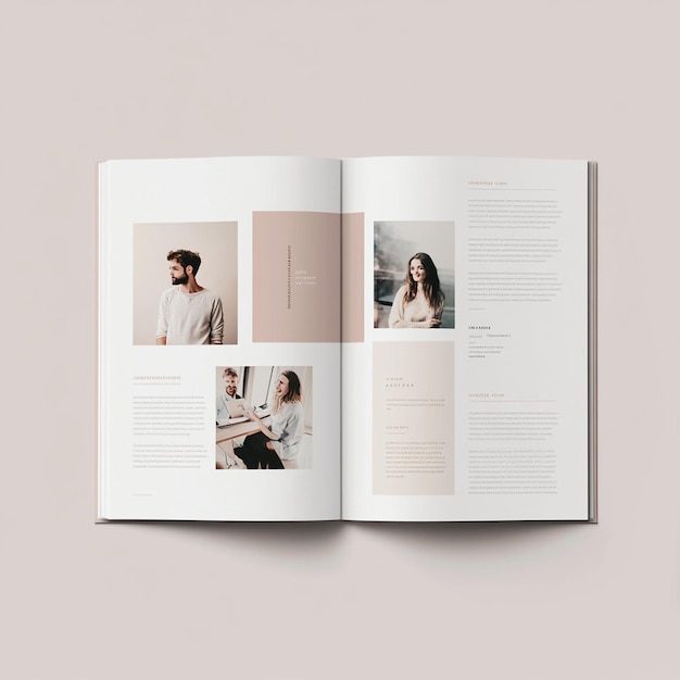 Photo an elegant company profile template featuring soft pastel